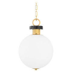 Corbett Lighting Haru Vintage Brass Pendant Light with Globe Shade