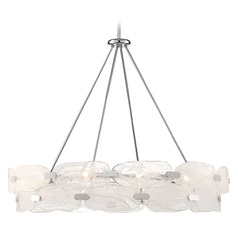 Savoy House Lighting Vasare Chrome Pendant Light with Drum Shade