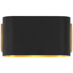 Aerin Nella Small Oblong Sconce in Black & Brass by Visual Comfort Signature