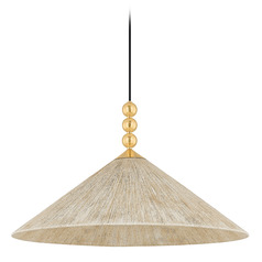 Mitzi By Hudson Valley Song Aged Brass LED Pendant Light with Coolie Shade