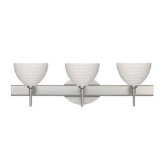 Modern Bathroom Light Grey Glass Satin Nickel by Besa Lighting