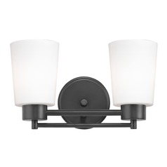 Modern Bathroom Light White Glass Black 2 Lt