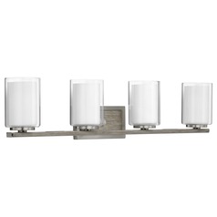 Mast Brushed Nickel 4-Light Bathroom Light by Progress Lighting