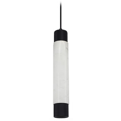Cicada 14-Inch LED Pendant in White Marble & Black by Avenue Lighting