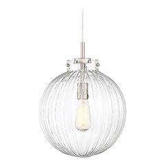1-Light Pendant in Brushed Nickel by Meridian