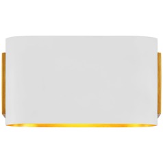 Aerin Nella Small Oblong Sconce in White & Brass by Visual Comfort Signature