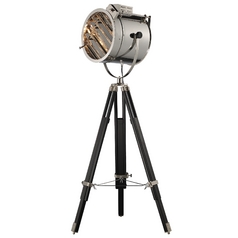 Modern Floor Lamp in Chrome and Black Finish