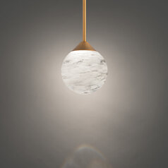 Quest LED Crystal Mini Pendant in Aged Brass by Schonbek Beyond