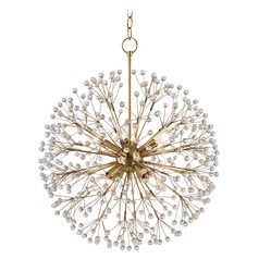 Dunkirk Crystal Pendant in Aged Brass by Hudson Valley Lighting