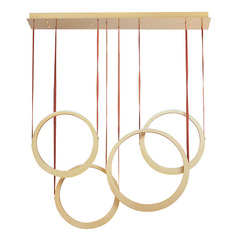 Tether 4-Light LED Pendant in Natural Aged Brass by ET2 Lighting
