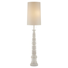 Malayan 80-Inch White Floor Lamp by Currey & Company
