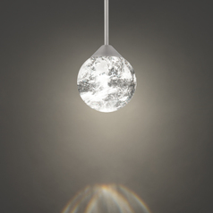 Quest LED Crystal Mini Pendant in Brushed Nickel by Schonbek Beyond