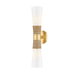 Mica 20.25-Inch Sconce in Aged Brass by Mitzi by Hudson Valley