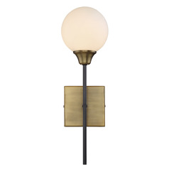 19.25-Inch Wall Sconce in Oil Rubbed Bronze & Brass by Meridian