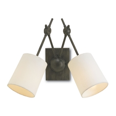 Compass Double Wall Sconce in Black Iron by Currey & Company