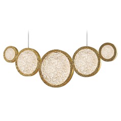 Bottega 44-Inch Polished Brass LED Linear Chandelier by Avenue Lighting