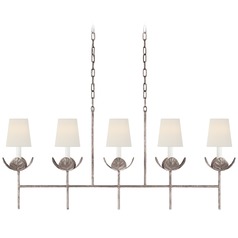 Julie Neill Illana Linear Chandelier in Silver Leaf by Visual Comfort Signature