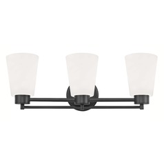 Modern Bathroom Light White Glass Black 3 Lt