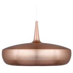 UMAGE Brushed Copper / White Pendant Light with Brushed Copper Metal Shade