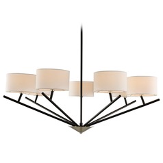 Tahoe 7-Light Chandelier in Matte Black & Polished Nickel by Kalco Lighting