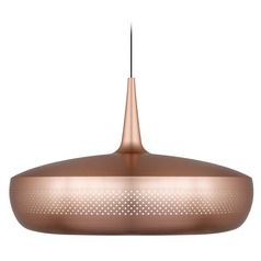 UMAGE Brushed Copper / Black Pendant Light with Brushed Copper Metal Shade