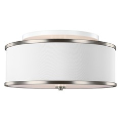 Lennon Medium Semi-Flush Mount in Satin Nickel by Visual Comfort Studio