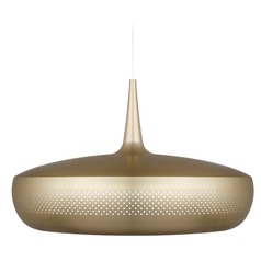 UMAGE Brushed Brass / White Pendant Light with Brushed Brass Metal Shade