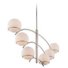 Everett 6-Light Linear Chandelier in Polished Nickel by Kalco Lighting