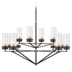 Thomas OBrien Marais Chandelier in Bronze & Brass by Visual Comfort Signature