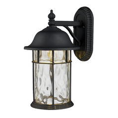 LED Outdoor Wall Light with Clear Glass in Matte Black Finish
