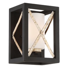 Boxer Matte Black & Antique Silver Sconce by Nuvo Lighting