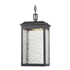 Elk Lighting Newcastle Textured Matte Black LED Outdoor Hanging Light