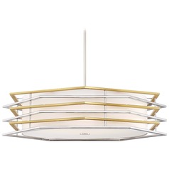 Levels LED Pendant in Polished Nickel & Honey Gold by George Kovacs