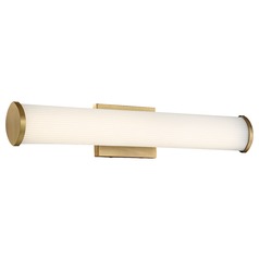 Lena Brushed Brass LED Vertical Bathroom Light by Nuvo Lighting