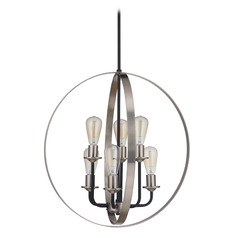 Randolph Flat Black & Brushed Polished Nickel Pendant by Craftmade Lighting