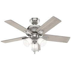Hunter Fan Company Crystal Peak Brushed Nickel LED Ceiling Fan with Light