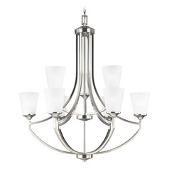 Hanford 33-Inch Chandelier in Brushed Nickel by Generation Lighting