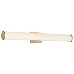 Lena Brushed Brass LED Vertical Bathroom Light by Nuvo Lighting