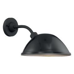 South Street Gloss Black & Silver Outdoor Wall Light by Satco Lighting