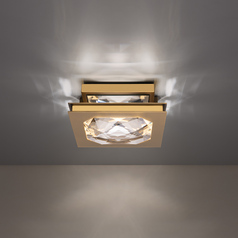 Enchante 10-Inch LED Semi-Flush Mount in Aged Brass by Schonbek Beyond