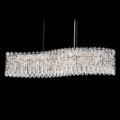 Schonbek Worldwide Lighting Sarella Antique Silver Island Light with Abstract Shade