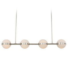 Tacoma 42-Inch 4-Light Linear Chandelier in Polished Nickel by Kalco Lighting