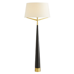 Elden Floor Lamp in Black Resin & Antique Brass by Arteriors Home