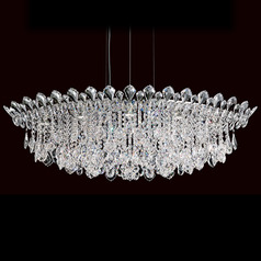 Schonbek Worldwide Lighting Trilliane Strands Polished Stainless Steel Pendant Light