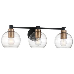 Keyport Sand Coal with natural Brushed Brass Bathroom Light by Minka Lavery