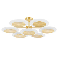 Corbett Lighting Topaz Vintage Polished Brass LED Semi-Flushmount Light