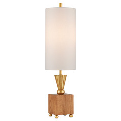 Currey and Company Ballyfin Classic Honey / Gold Leaf Table Lamp with Cylindrical Shade