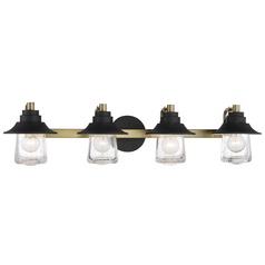 Westfield Manor Sand Coal with Soft Brass Bathroom Light by Minka Lavery