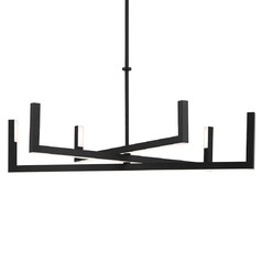 Priam 6-Light LED Linear Chandelier in Matte Black by Elan Lighting
