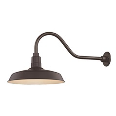 Bronze Gooseneck Barn Light with 16-Inch Shade